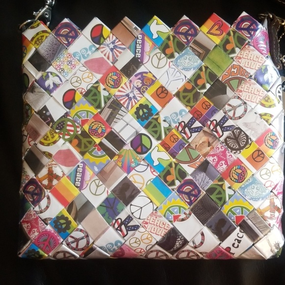 Peace & Love Candy Wrapper Style Purse - Picture 3 of 5